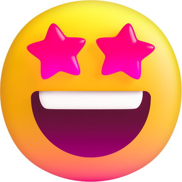 3D Stylized Starstruck Emoji