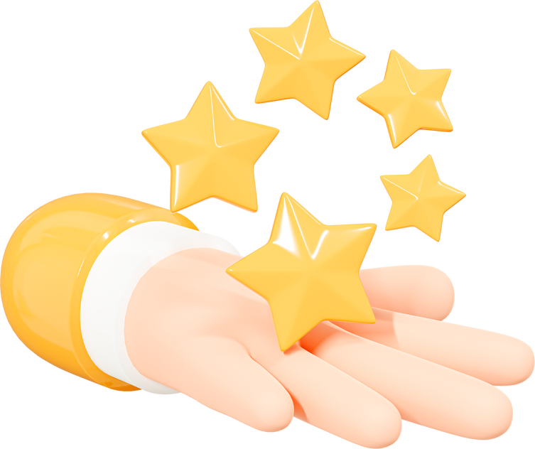 3D Hand holding star rating